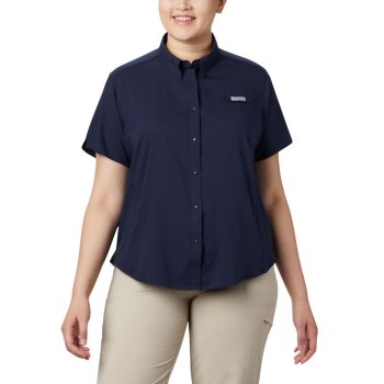 Columbia Overhemd Dames, PFG Tamiami II Short Sleeve Plus Size Donkerblauw, 38LTXKRMI